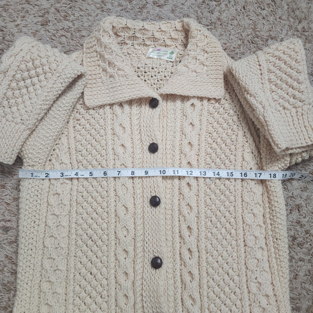 Handknit Garment Exclusively Made in Donegal Pure Wool Cable Womens M Cardigan - Picture 6 of 10
